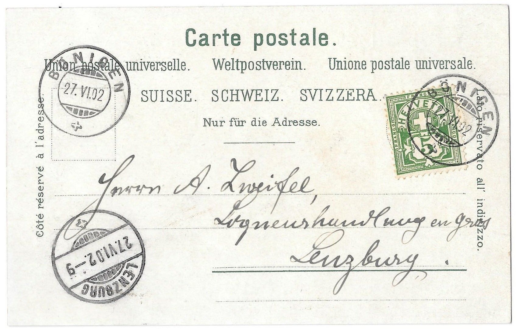 Cartoline postali: Bönigen schöne farbige Teilansicht – Usato da Olten venduto da clotaldi 1