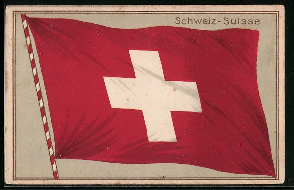 Cartoline postali: AK Schweiz, Die Schweizer Flagge – Usato da Berlin venduto da bartko-reher
