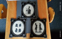Cadres Silhouettes Vintage, Ensemble de 3 Pièces