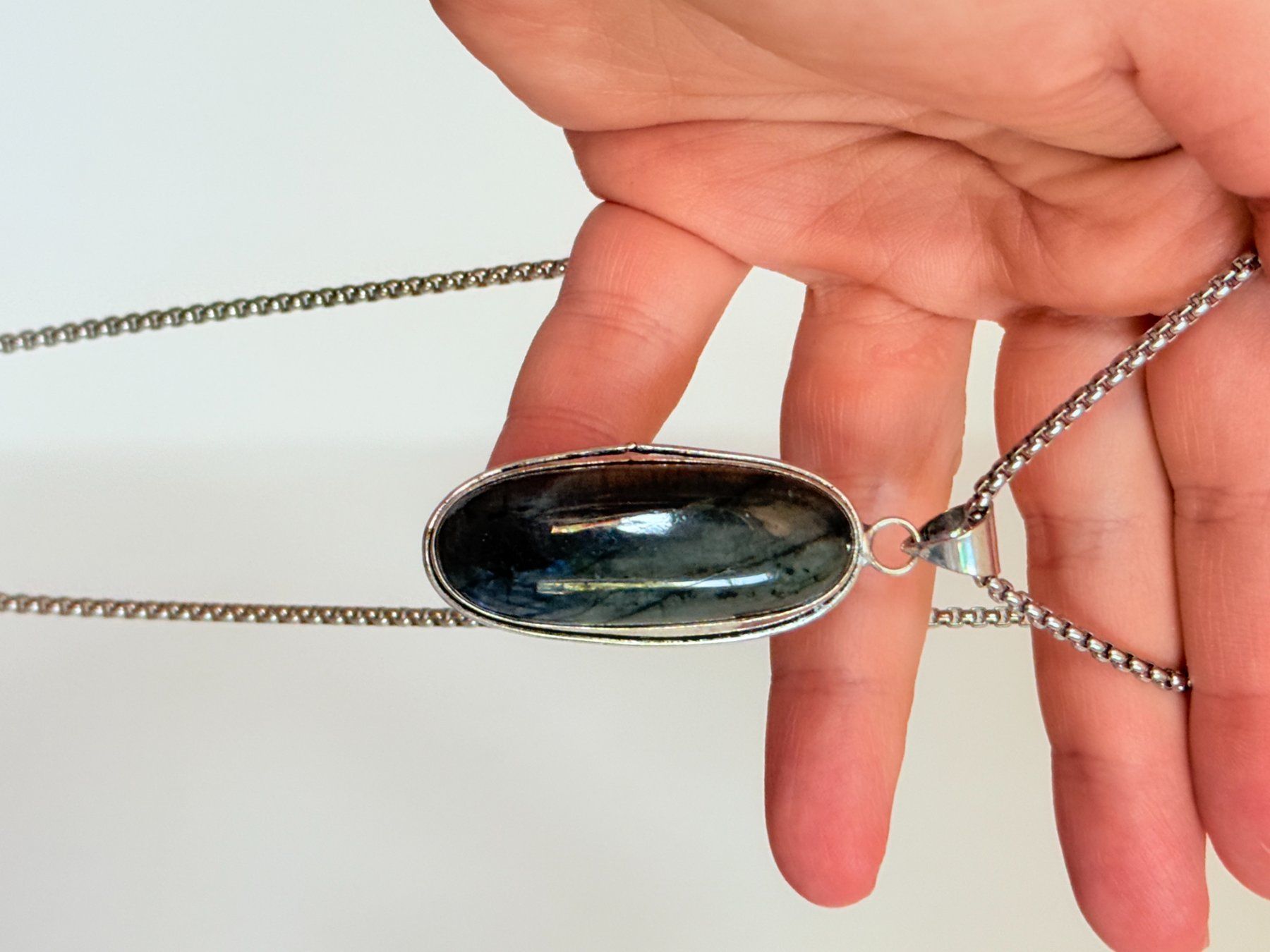 Ketten: Collier avec labradorite - Élégant & Naturel! – Neu und originalverpackt aus Genève von AWWA 6