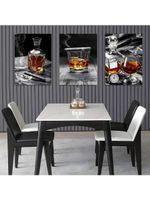 Dekorative Wandbild Trilogie Cognac Club