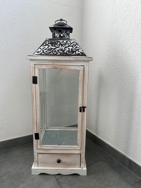 Flammenlose Weihnachtslaterne Vintage - Sicher Für Innen & Außen (Weiß)