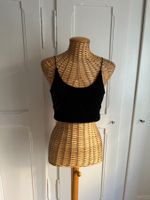 MANGO - Cropped Samt Top schwarz XS/S