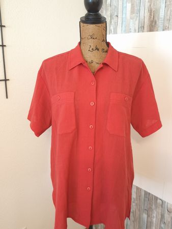 Bluse SOPHIE DE SOLOGNE rot Kurzarm Grösse XL