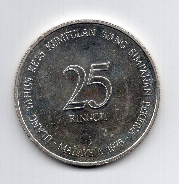 Toutes les monnaies: (2428) Malaysia, 25 Ringgit, 1976, stgl – D'occasion à Rüthi (Rheintal) par erdnuessli1 1