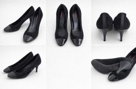 PRADA 40-40,5 6,5сm Neu/NP500CHF Wildleder Lackleder Schwarz