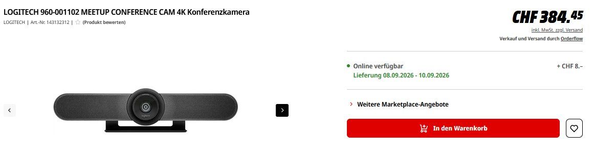Logitech Webcams: Logitech MeetUP Conference System – Neu und originalverpackt aus Collonges von arashee 2