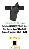 Holster Glock17 für RedDot und Compact Light (kleine Lampe)