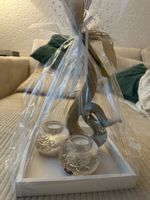 Deko Set mit Skulptur und zwei Kerzenhaltern neuwertig