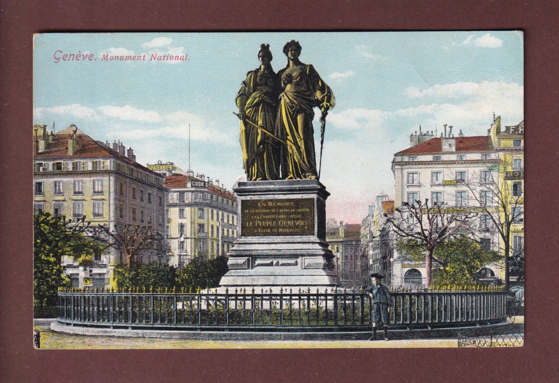 Cartoline postali: GENEVE - Monument National – Usato da Pully venduto da nicecards-shop