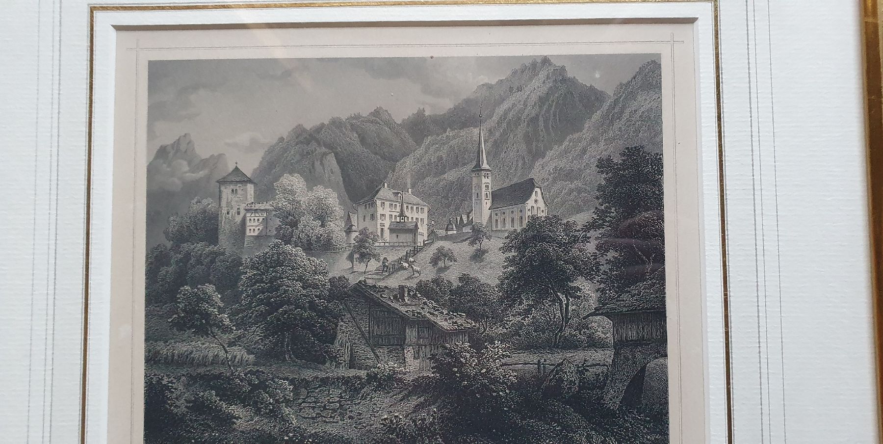 Incisioni: Bild - Stich,  Bürglen UR, im Goldrahmen – Usato da Kreuzlingen venduto da Rschweiz1 3