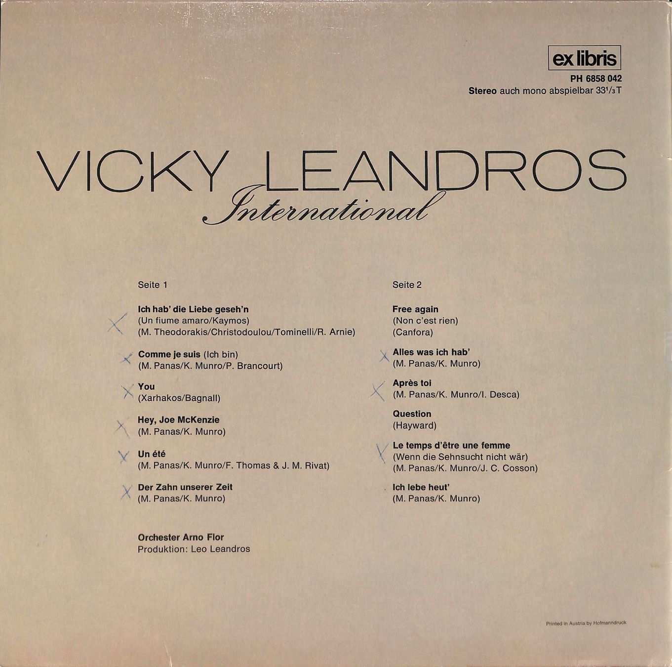 Dischi in vinile: LP: Vicky Leandros - International – Usato da Trimmis venduto da Dres2 1