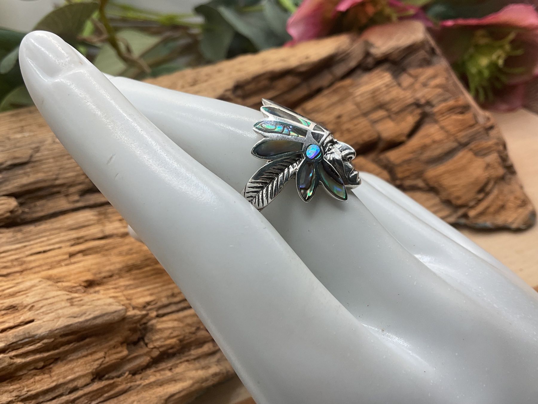 Ringe: Indianerring aus Perlmutt und Sterlings. Gr.55 – Neu (gemäss Beschreibung) aus Luzern von S.Kern01 2