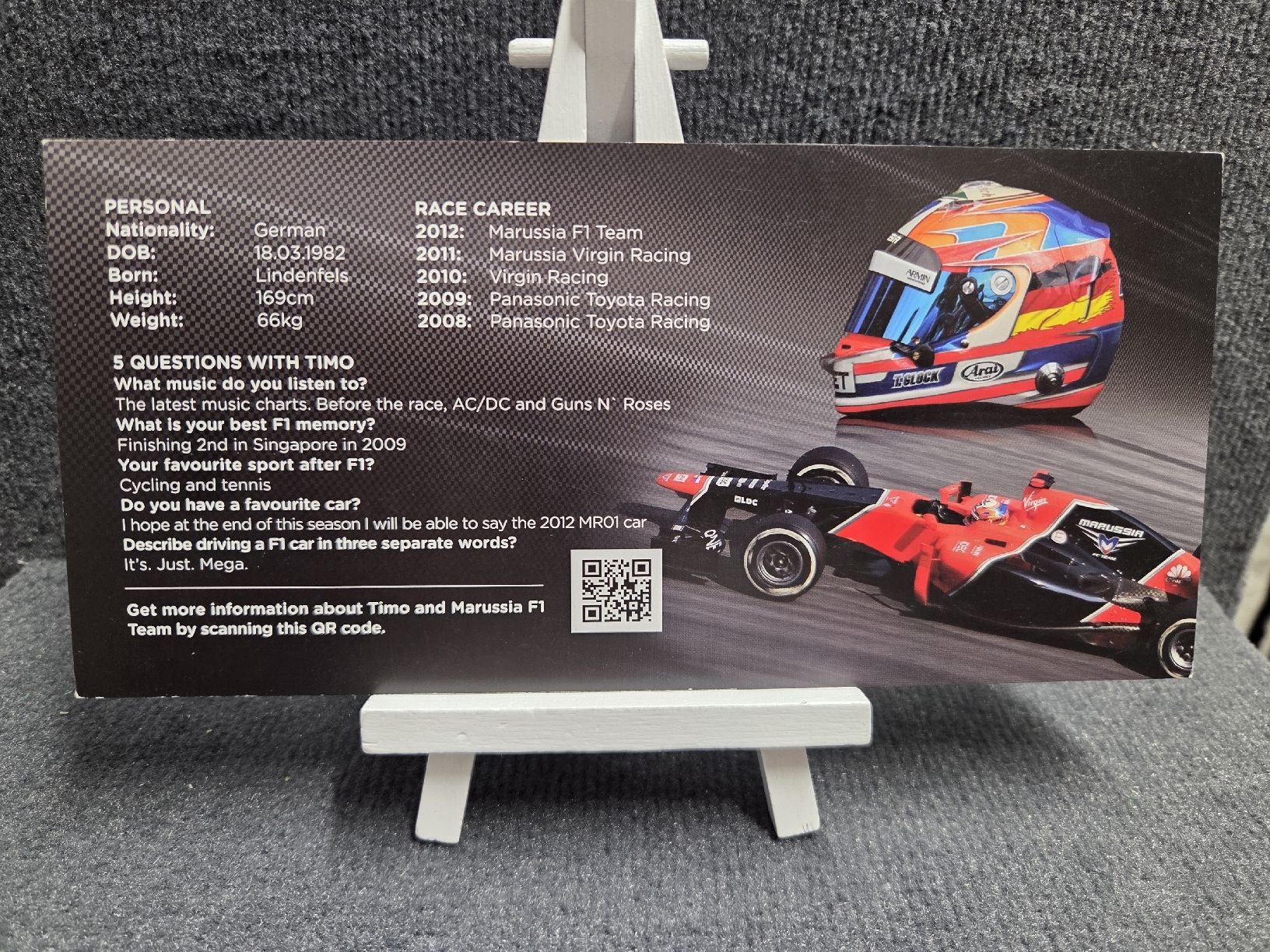 Autographes: Original Signiert vom Timo Glock  – D'occasion à Wetzikon ZH par AmacherM 1