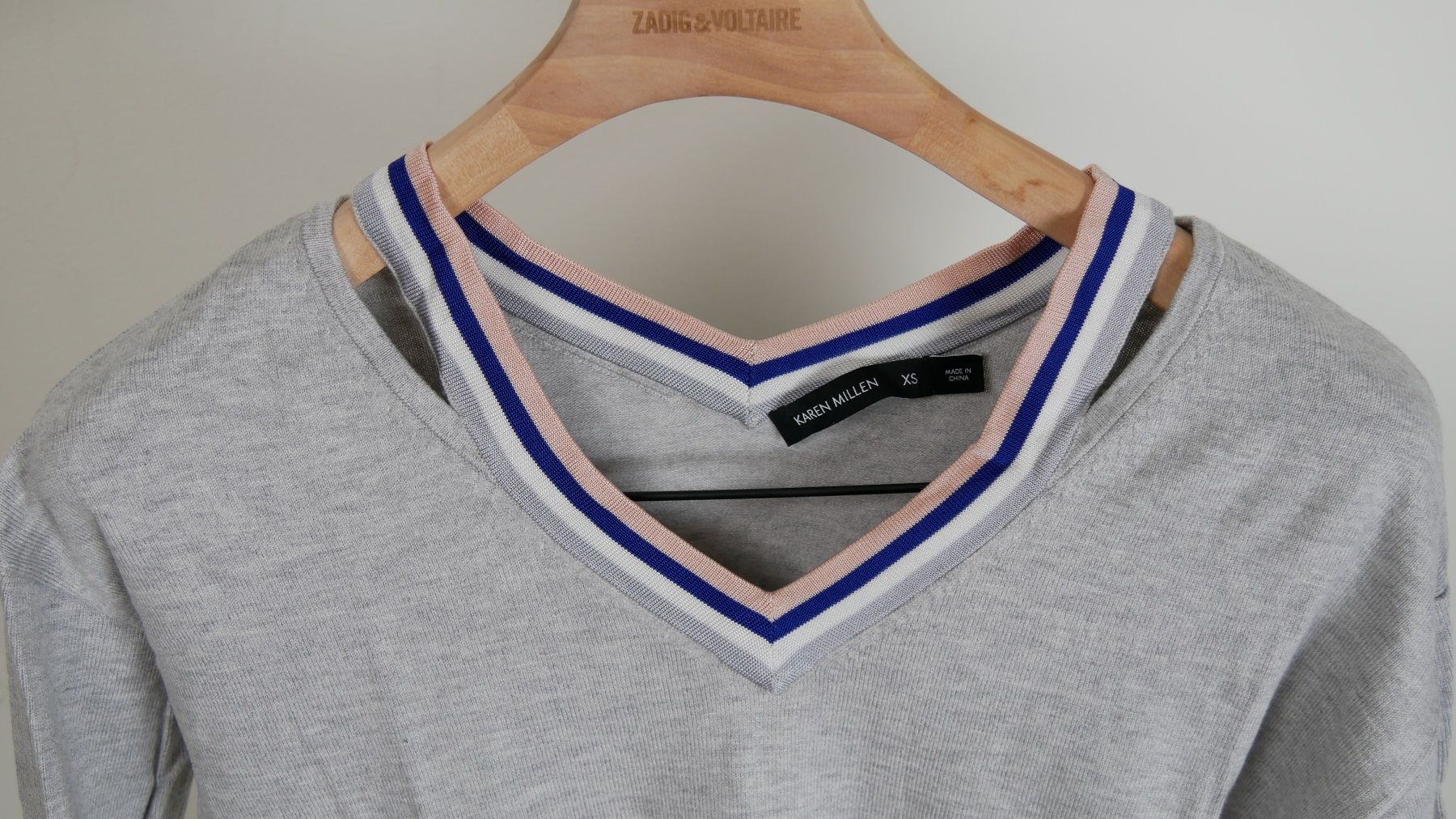 Karen Millen Maglioni & Felpe: Karen Millen Strickpullover Sweater Streifen grau – Nuovo (secondo la descrizione) da Zürich venduto da julia_vina 1