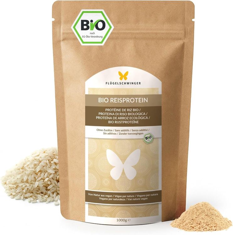 Bio Reis Protein 1kg – 84% Eiweiß Vegan & Sojafrei (Neu und ...