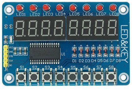 Arduino Componenti elettronici: TM1638 Control-Panel mit 8 Zeichen / LED / Buttons – Nuovo e nell'imballaggio originale da Pratteln venduto da Twehrli2