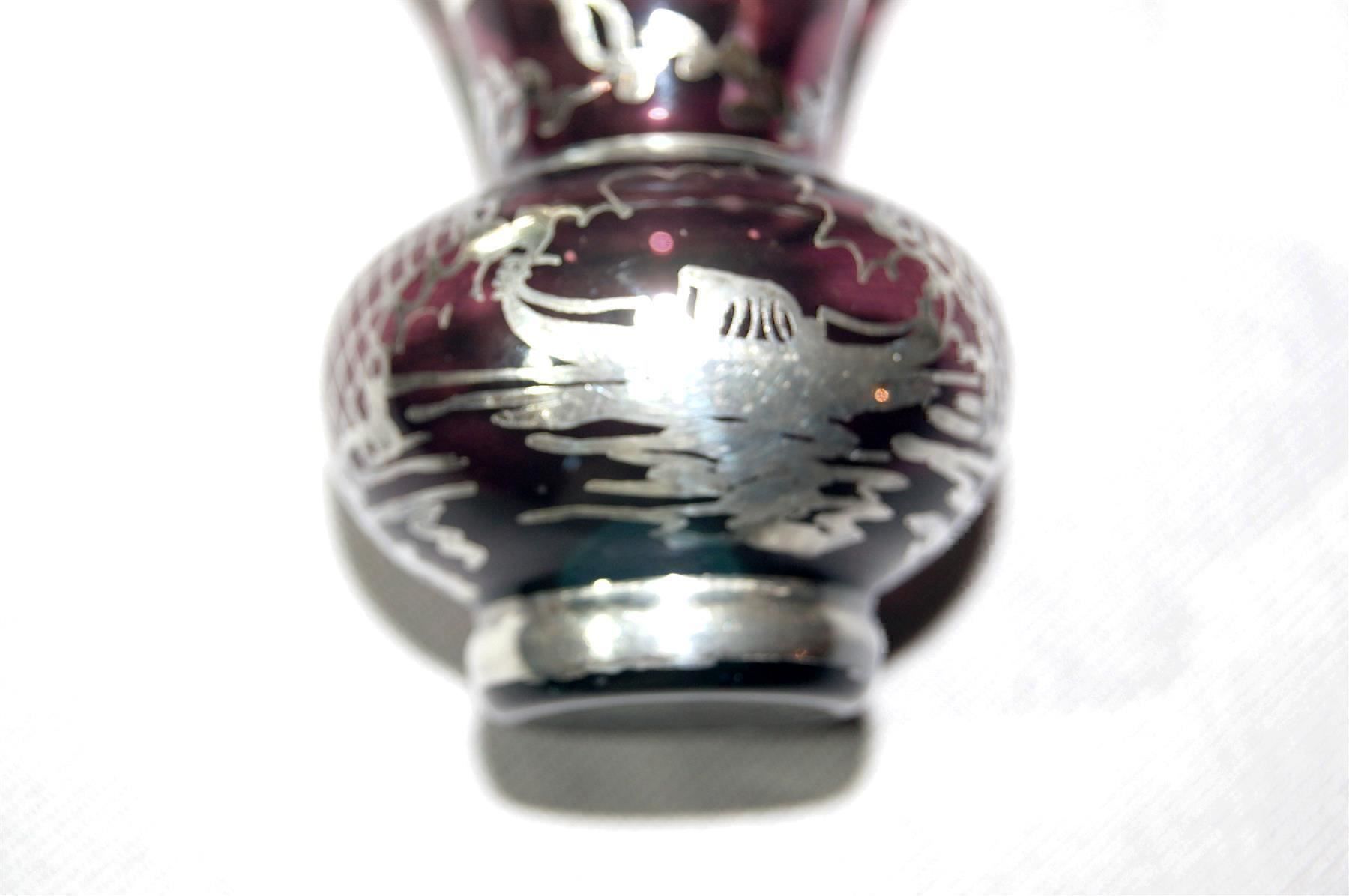 Murano Vasi & Recipienti: Weinrote Muranovase mit Silberauflage – Usato da Geroldswil venduto da ARTEFACTO 4