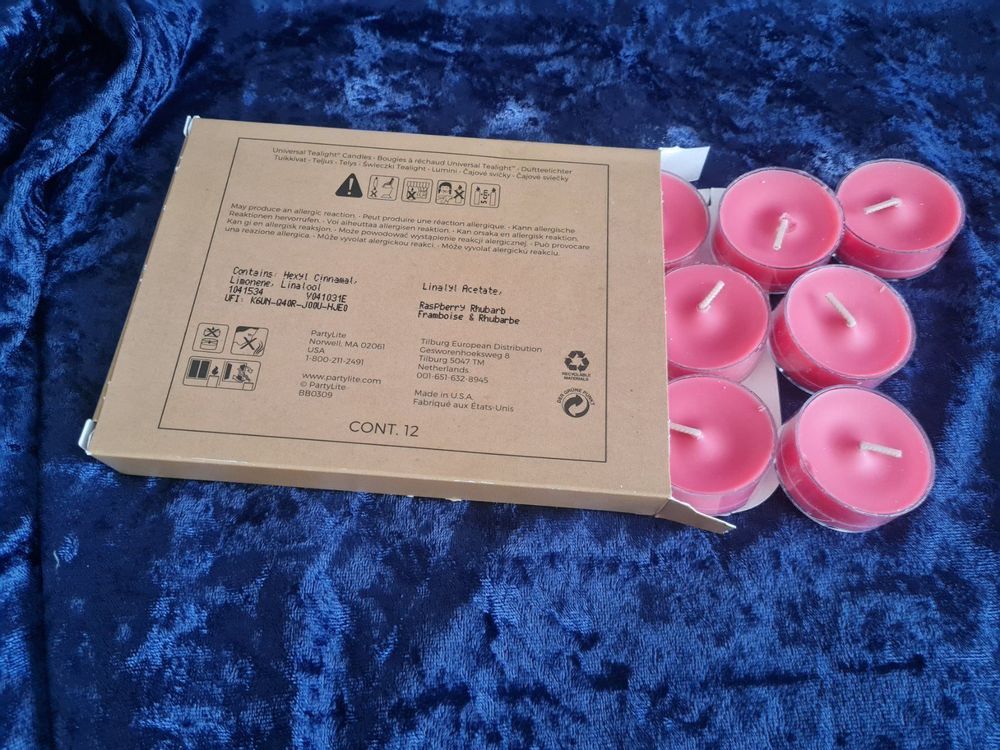 PartyLite - 12 Teelichter Himbeer-Rhabarber | Kaufen auf Ricardo
