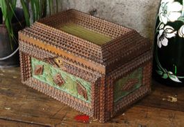 Tramp Art, Holzbox, Zigarrenkiste, Kunst