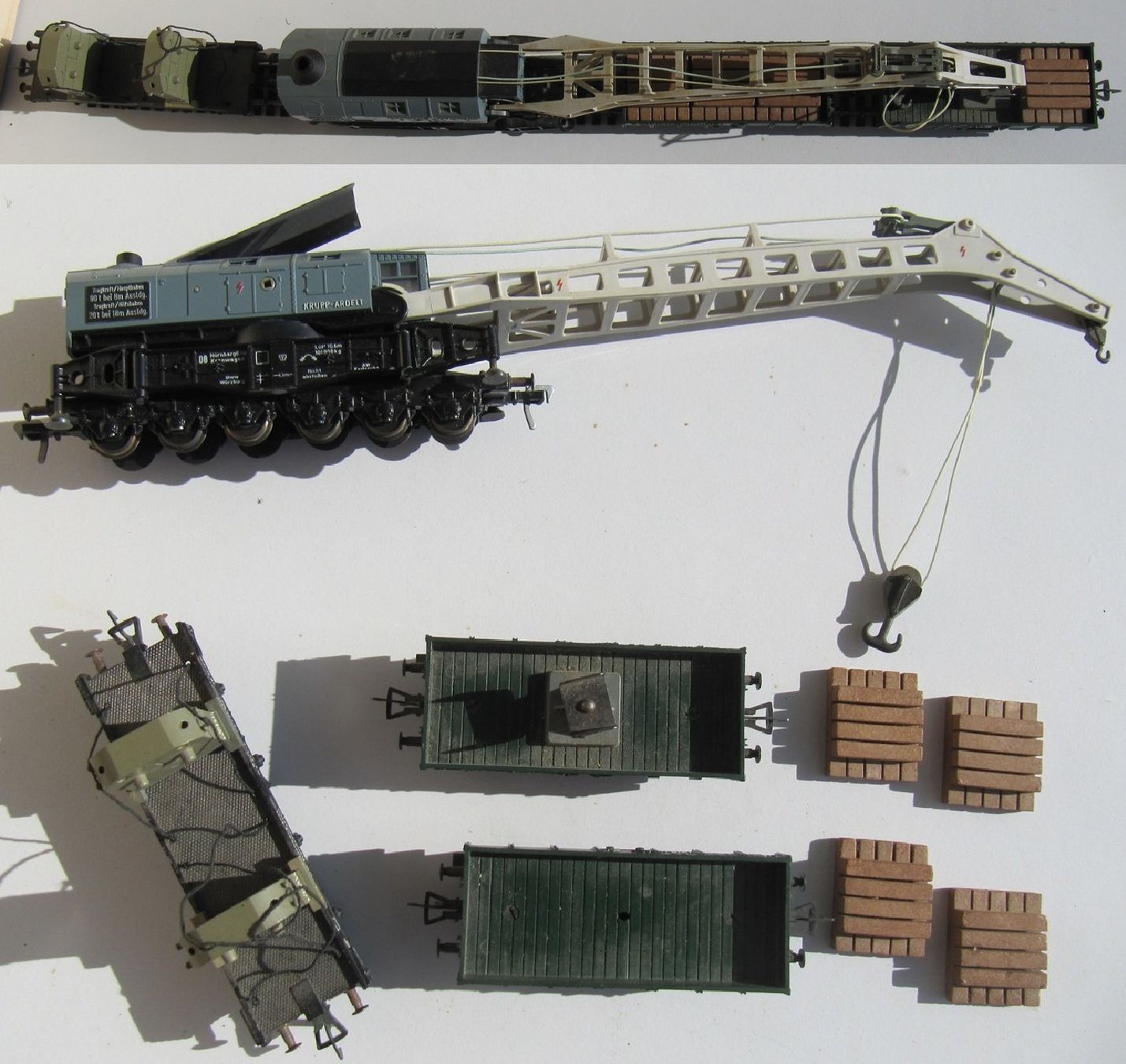 Fleischmann Modellini di ferrovie: Fleischmann Krupp-Ardelt Eisenbahnkran Set – Usato da Gams venduto da Recycleri2 2
