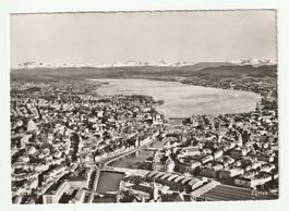 Alte Postkarte Panorama-Luftansicht über Zürich Alpenblick