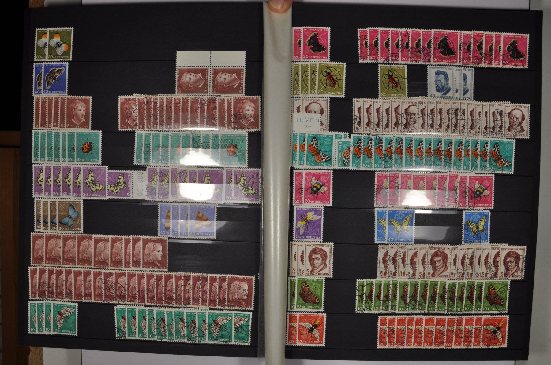 Alle Briefmarken: Lagerbuch Pro Juventute **/*/gest. ab Beginn – Gebraucht aus Wolfhalden von Zinauktion 8