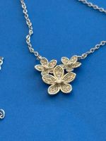 Luxus Elegante Zirkonia Kette Farbe : Silber weiss