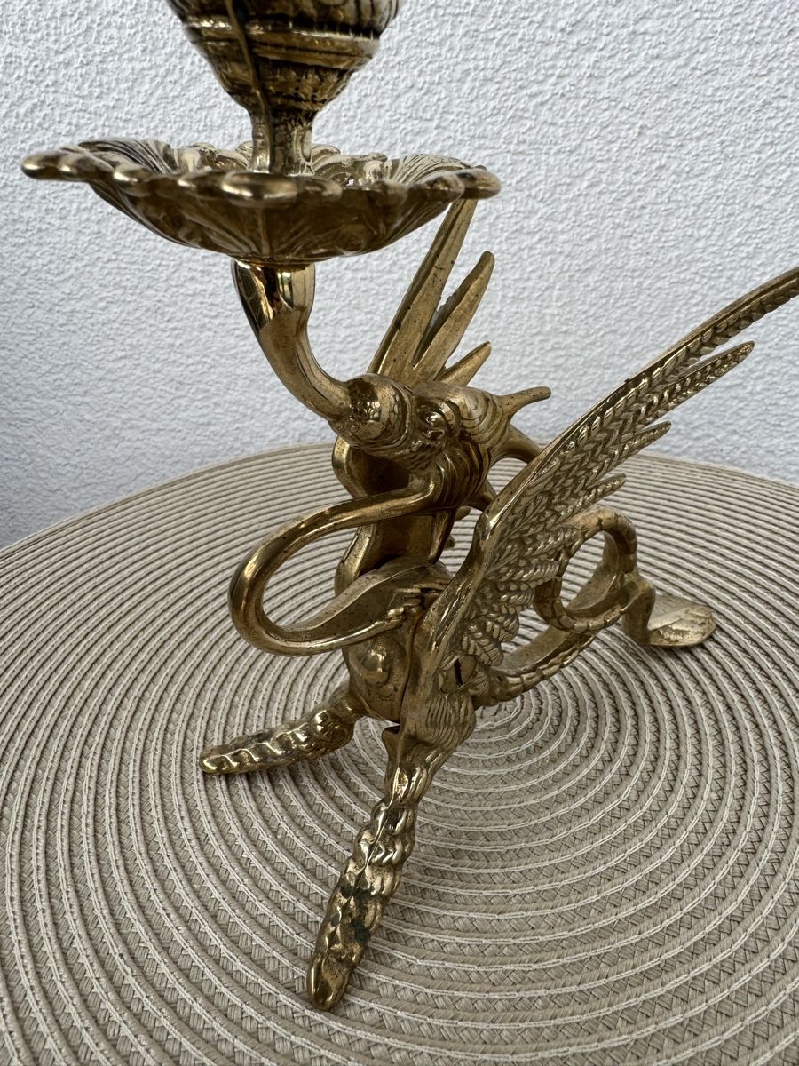 Portacandele: Drachen Messing Kerzenständer – Usato da Balsthal venduto da Narulya 1