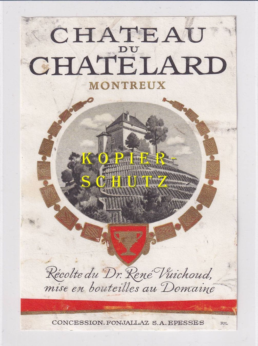 Carta: Etikette - Château du Chatelard (Montreux) /bd – Usato da Hombrechtikon venduto da Rudolf07
