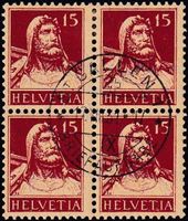 1928 Tellbrust Nr. 173 Viererblock von ST. GALLEN 17.Vlll.31