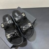 Chanel Dad Sandalen Gr. 37, schwarz Lack