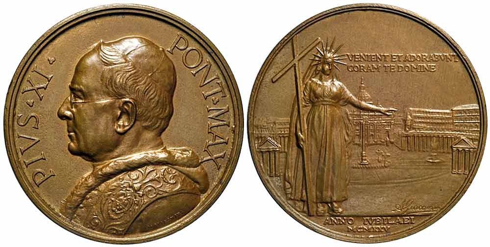 Medaglie: Rom, Pius XI., Bronzemedaille 1925 Heiliges Jahr – Usato da Chiasso venduto da Novamarketing
