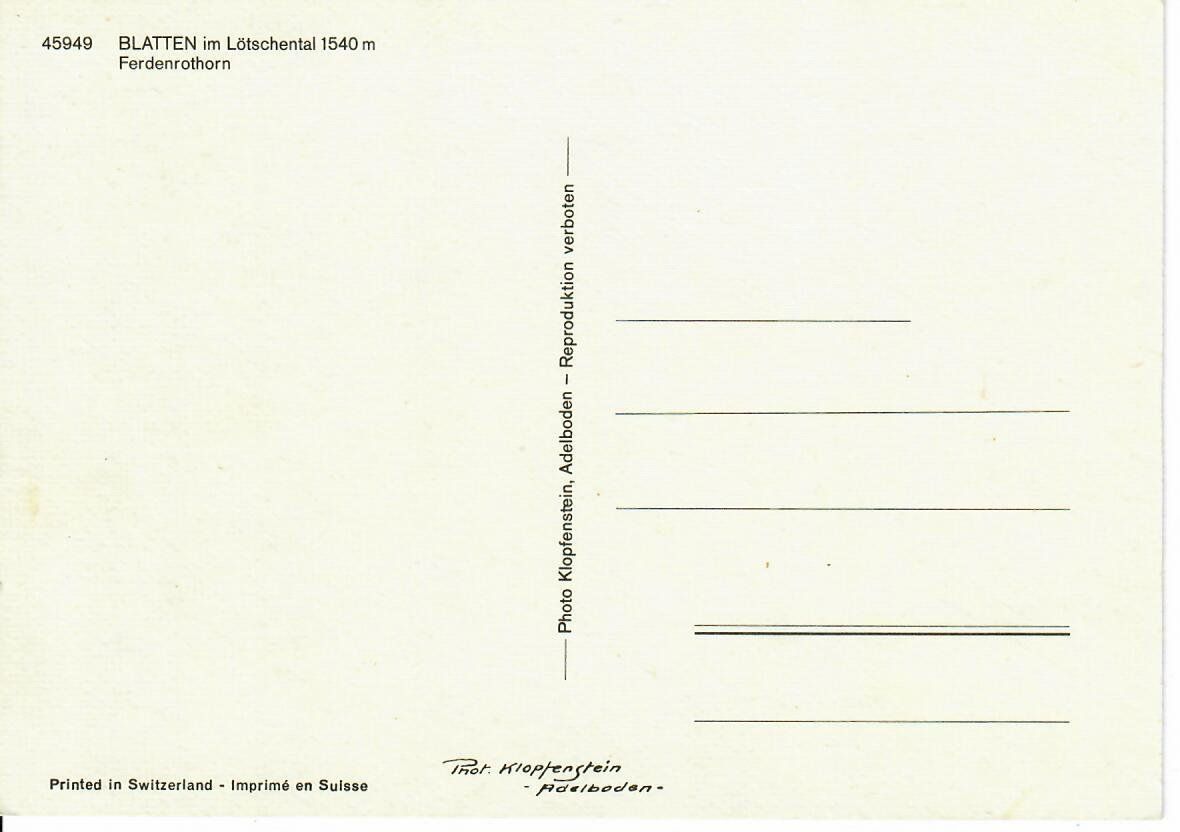 Cartoline postali: Blatten Lötschental – Usato da Hochdorf venduto da Ziegel-16 1