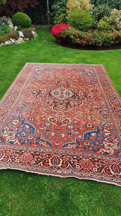 Grand Tapis Persan Bakhtiar Haute Laine, Noué Main, 313x211 Cm, Multicolore