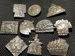 Basler Fasnachtsplaketten Silber 1990 bis 1999