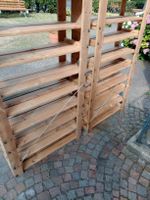 Wooden shelves unit outdoor garden used