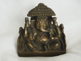 Ganesha Figur Messing Bronze Indien Statue Baldachin 9 cm