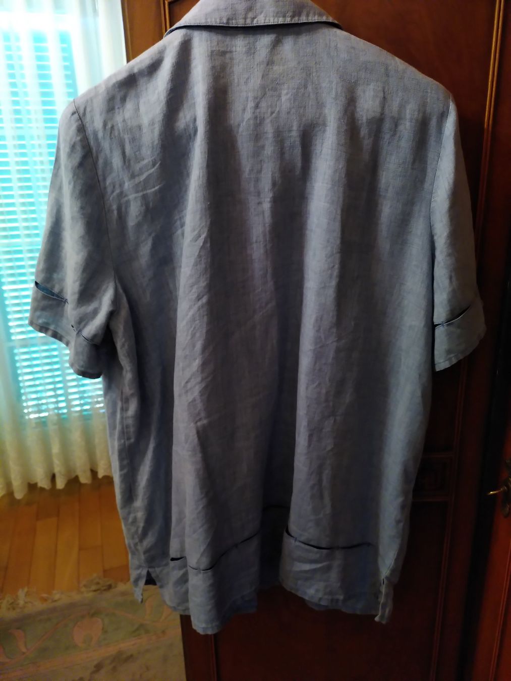 Camicette: Leinenbluse Gr. 46 Hellblau Sommer Kurzarm Top Zustand – Usato da St. Urban venduto da pme_f7td 1