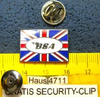 BSA MOTOR-CYCLES LOGO BRITISH SCHMUCK-PIN MIT SECURITY-CLIP