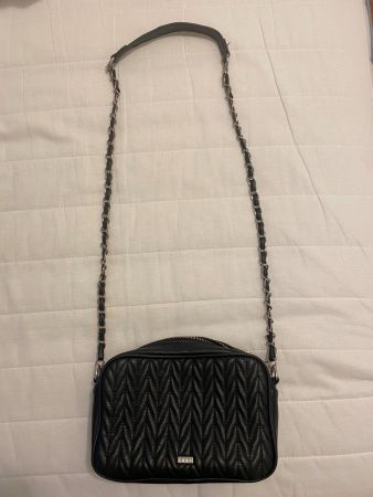 Black quilted chain handbag