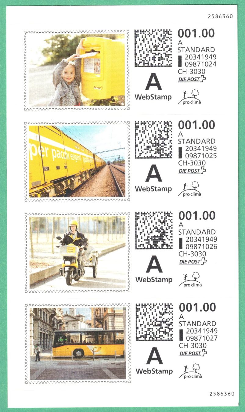 Tous les timbres: Webstamps der Schweizerischen Post zu 1 Fr. – Neuf (Voir description) à Mellingen par Ginger