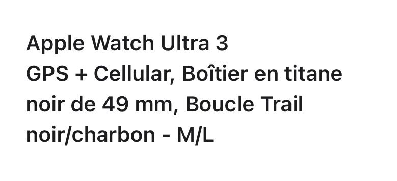 Apple Smartwatch: Apple Watch Ultra 3 – D'occasion à Minusio par Cassius6 1