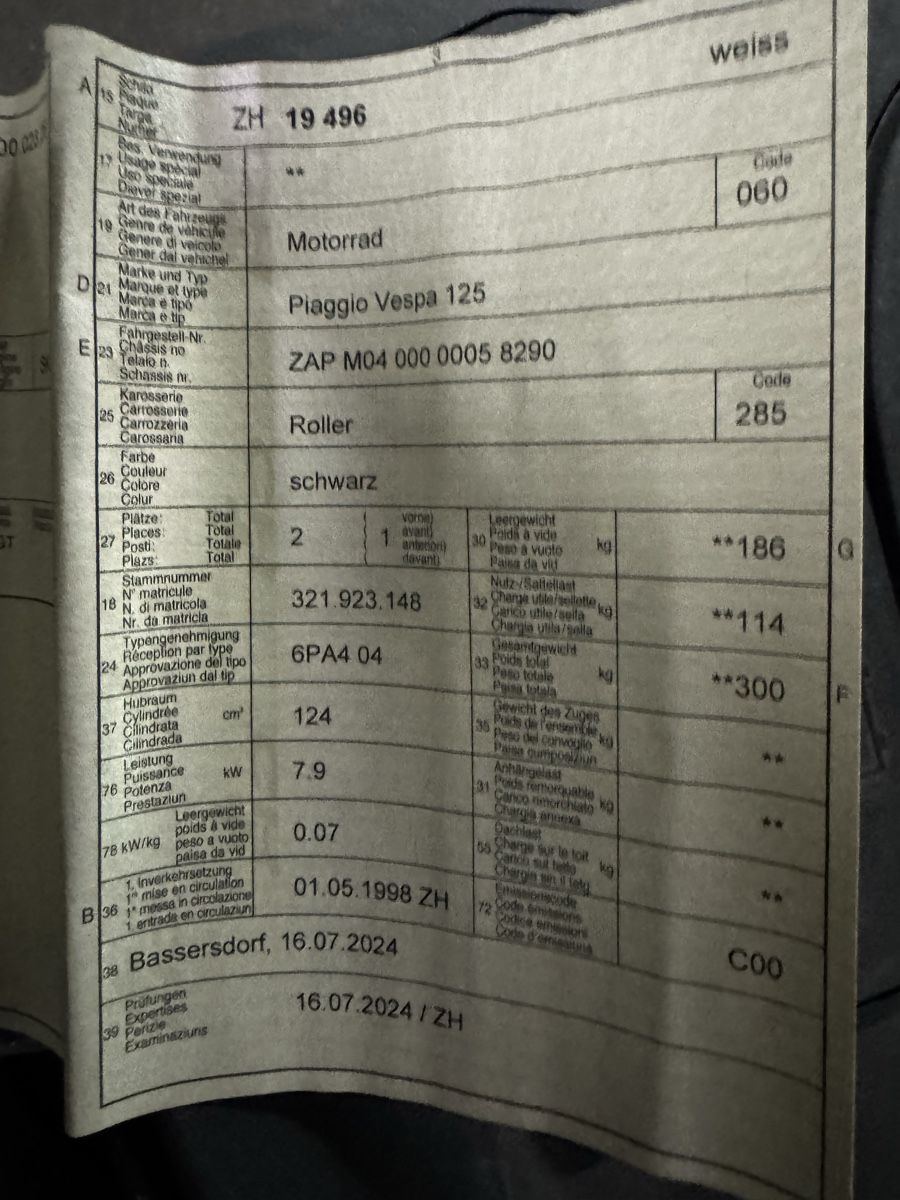 Piaggio Scooter: Vespa 125 – Usato da Schöfflisdorf venduto da Siska76 6