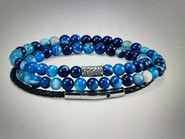 RANCHI ARMBAND SET MIT BLAUEN STEINEN