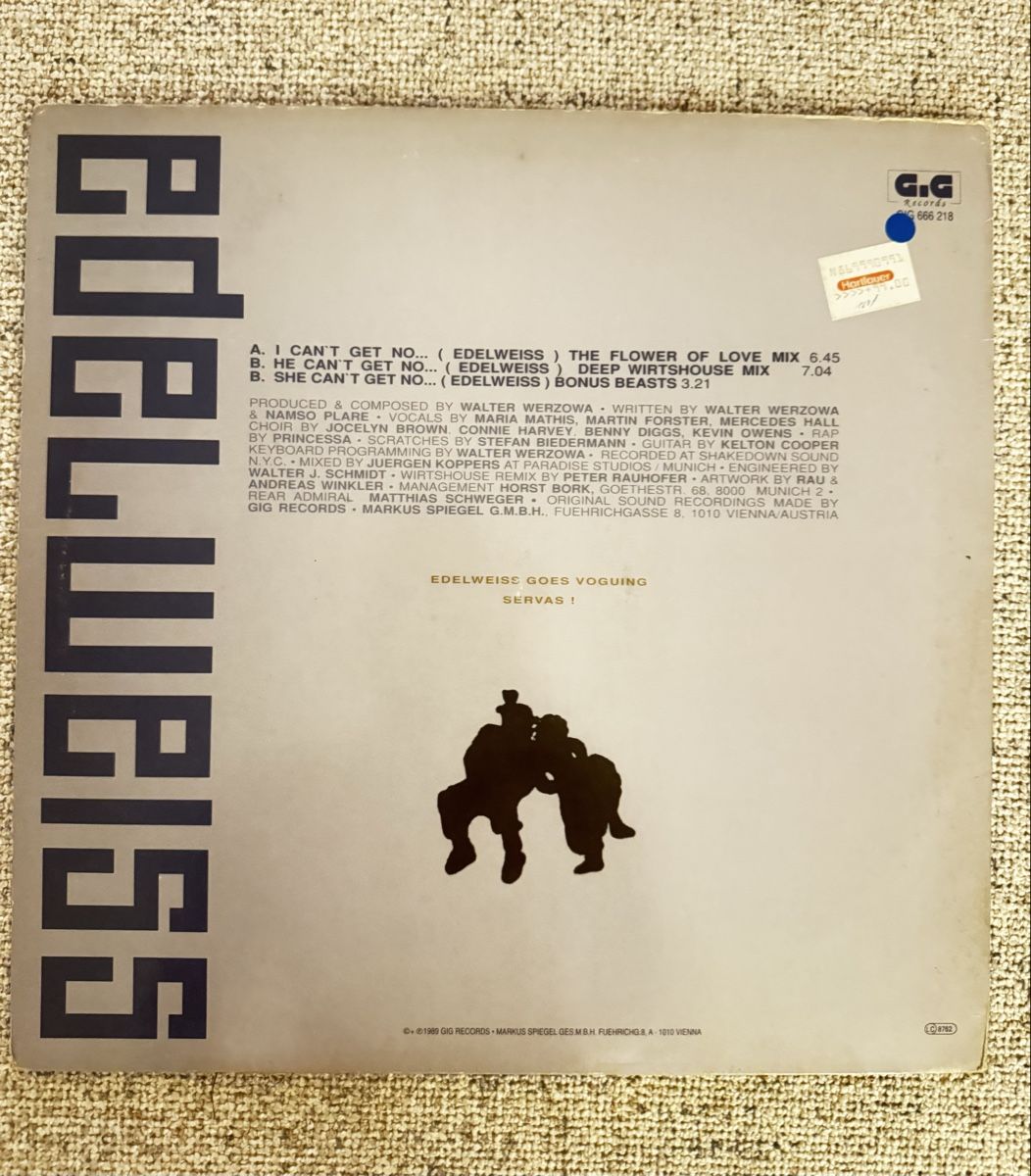 Vinyles: Edelweiss -  I Can't Get No .. - 12" Maxi - 80s – D'occasion à Rorbas par BlackstarRecords 1