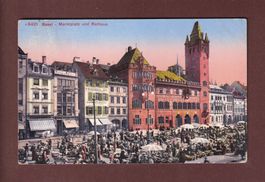 BASEL - Marktplatz - Rathaus - 1913