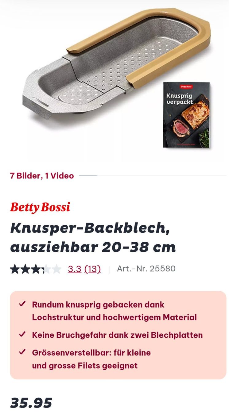 Betty Bossi Backformen: Betty Bossi Knusper-Backblech – Neu (gemäss Beschreibung) aus Balzers von Loona7 1