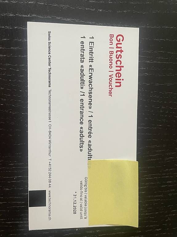 Buoni: Eintritt Technorama  – Nuovo e nell'imballaggio originale da Zürich venduto da SuzanY01 1