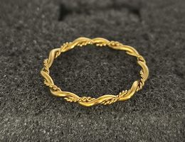 Edelstahlring 18K vergoldet 2fach Kordeldesign 